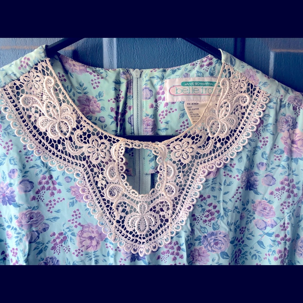 Vintage Floral Dropped Waist Dress
